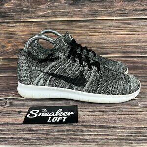 Nike Free RN Flyknit Women's Oreo Athletic Running Shoes Size 7.5